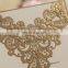 5239 Gold Flower Decoration Laser Cut Wedding Invitation Cards Greeting Card