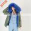 Removeable fake fur lining fur jacket Eussian winter fur parka