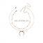 Fashion Summer Jewelry Beads Double Layers Necklaces Moon Pendant Necklace