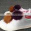 Wholesale Handmade cheap real Raccoon Fur Pom Pom Colorful Shoe Clips