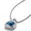 Silver Jewelry 14mm Albion Pendant with Blue Topaz and CZ(P-025)