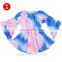 2021 INS  baby girls spring summer fall tie dye ruffle one-shoulder knee length dress