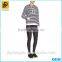 Wholesale women 100% cotton hoodies casual lady striped hoodies
