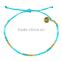 mix color glass seed bead woven bracelet metal beads bracelet for men