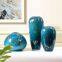 American European Light Luxury Hand Made Blue Large Glass Vase For Dining Room Decor