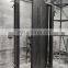 Factory price heavy duty wrought iron frame main entry big space security center hinge modern metal pivot door