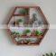 Big wall mount floating deep hexagon shelf 21