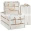 Rustic White-Washed Wooden Storage Crates with Jute Rope Handles