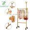 Hanger 2 fold 1 hanger rolling garment stand with bottom stand Rolling closet organizer