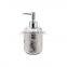 Elegant silver design 6pcs relief hand painted ceramic bathroom accessory sets with soap dispenser toilet brush