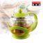 round glass teapot ,beautiful glass tea maker,glass teapot with strainer