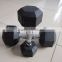 Rbber hex dumbbell TZ-3001/ sport fitness body building equipment / blck rubber dumbbell