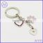 High Quality Gift Key chain Metal pink crystal heart love keychain