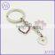 Heart crystal zinc alloy keychain