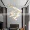Custom linear adjustable alabaster chandelier suitable for bedroom living room dining room bar spiral staircase decor chandelier