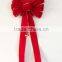 2016 Velvet Butterfly Ribbon Tie Bow with Jingle Bells in Red Color