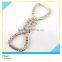 Crystal Rhinestone Chatelaine Clear Crystal Diamond Inlay Gold Metal Chain 2x12cm