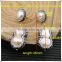 LFD-05E Newest Druzy 24k Gold Pave Rhinestone Crystal Pearl Stud Earring / Drop Earrings Jewelry Making