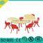 kids kindergarten plastic chair,wood and iron indoor furniture