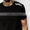 printed words cotton short sleeves O-collar men long casual t-shirt OEM service