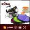 3PCS stainless steel round food container set with colorful plastic lid