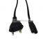 EU Europe AC power supply adapter cord Cable Connectors 2 pin 2-prong