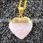 Popular heart shaped Golden Electroformed head Natural Stone Necklaces For Women crystal quartz necklace