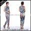 Custom made Chinese high quality fabric printed long pants sleeveless women jumpsuit wholesale