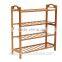 Pure nature bamboo handmade shoe rack,Bamboo 4-tiers shoe rack for shoes showroom