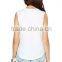 Womens White Trim Round Collar Tank Vest Top t shirt