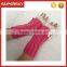 V-58 women fashion lace ruffle cable knit fingerless mittens with buttons short knit arm warmer