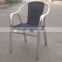 restaurant outdoor rattan double tubes aluminum dining chair YC030