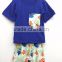 2016 new cute fox girls summer milk silk top icing shorts children clothing set