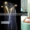 Luxury bathroom accessories stainless steel LED rain SPA shower set panel waterfall ceiling mounted bath mixer faucet