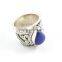 925 Silver Jewelry Lapis Lazuli Silver Rings Fashionable Jewelry Semi Precious Stone