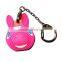 well design pink rabbit shape soft pvc brand key holder