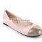 metallic toe basic ladies belly shoes women ladies flat ballerina shoes ballet ballerina shoe