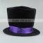 Black Tall Hat Magic Show Hat Halloween Party Cap With Embroidery Skull