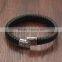 Punk men's bracelet ,leather magnet clasp bangle wholesale