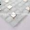 SMS15 Glass mixed stainless steel mosaic White glass mosaic Bar decorate mosaic