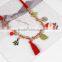 Free shipping kids jewelry children gift red tassel Necklace Father Christmas Pendant