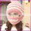 Fashion Stripe Lady Women Knitted Fleece Hat Winter Warmer Beard Beanie Mustache Mask Facemask Cycling Bicycle Ski Skull Cap
