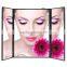 Travel Mirror, Tri-Fold Lighted Led Mirror / Lighted Travel Mirror