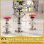 stainless steel modern high glass top round bar table BT07