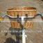 Removable woven wicker bicycle basket