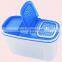 5pcs Rectangle Rice Sieve Lid Plastic PP food storage container set