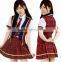 School girls cotton frocks uniform design/plaid skirt for girls