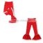 Wholesale children boutique girls clothes red lace ruffle pants Christmas bloomers for kids