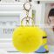 Myfur Fancy/Luxurious 10cm Colored Real Rabbit Fur Pom poms Keychain for Hats/Bags/Accessories/Christmas Decoration