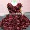 Ed2917 Hot Sale Lovely Cap Sleeve Bow Back Flower Fancy Flower Girl Dress